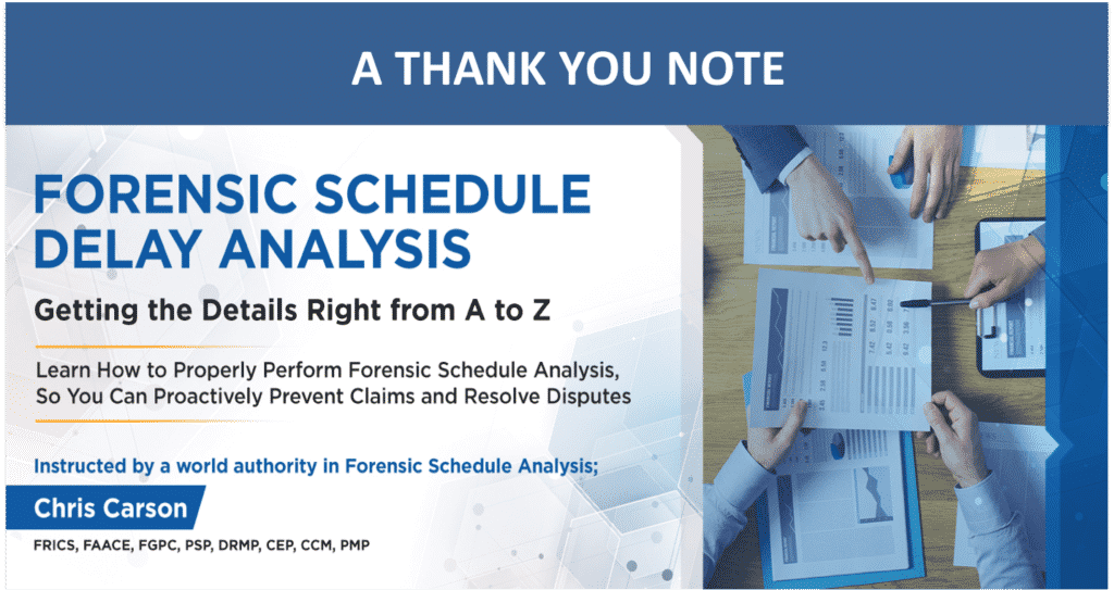 Forensic Schedule Delay Analysis Training