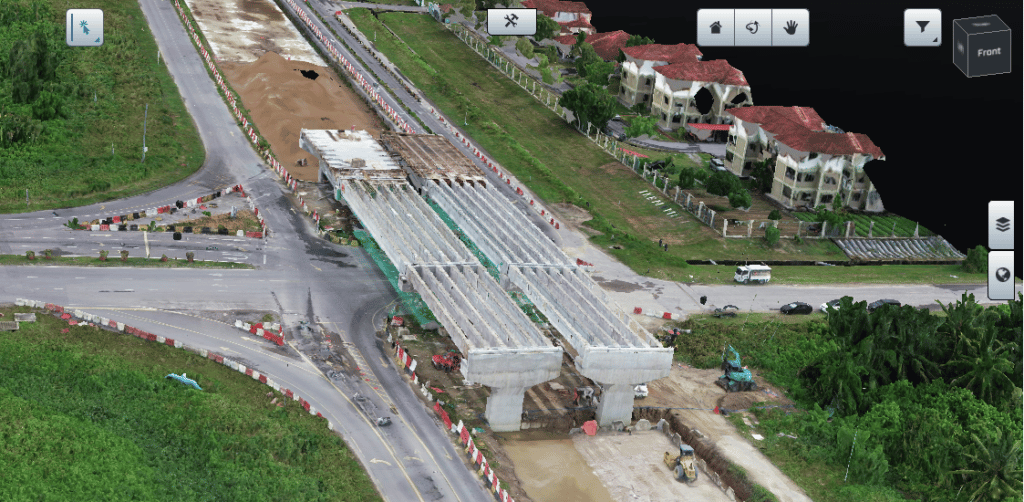 Fig. 13 - Drone Project Control - 3D Reality Mesh of A Flyover In Progress
